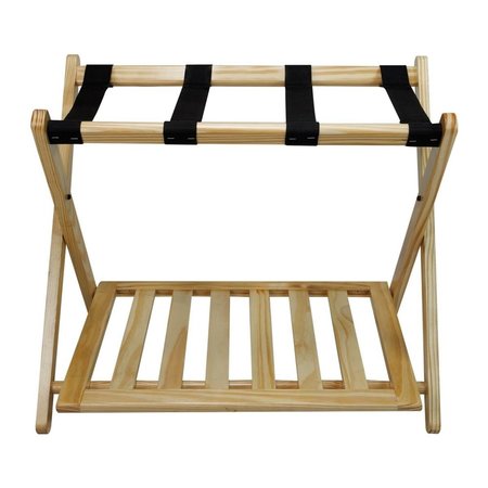 BETTERBEDS Luggage Rack with ShelfNatural BE594284